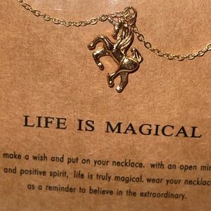 Gold Unicorn Pendant Necklace - NWT